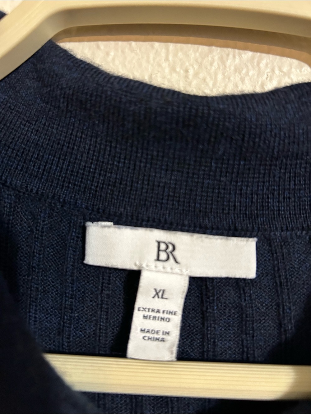 Banana Republic Navy Ribbed Extra Fine Merino Wool Sweater Top Women’s XL - Picture 3 of 6